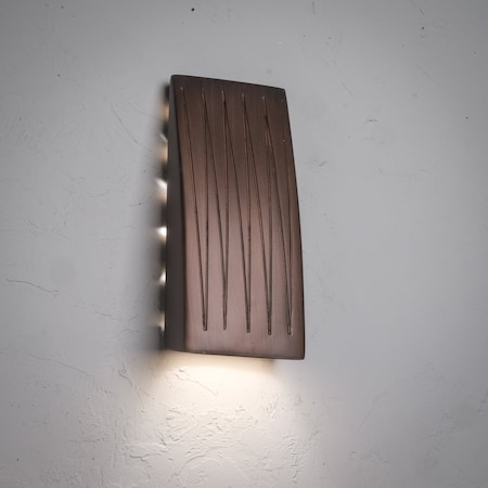 Slender Ceramic Wall Light, Antique Copper Finish